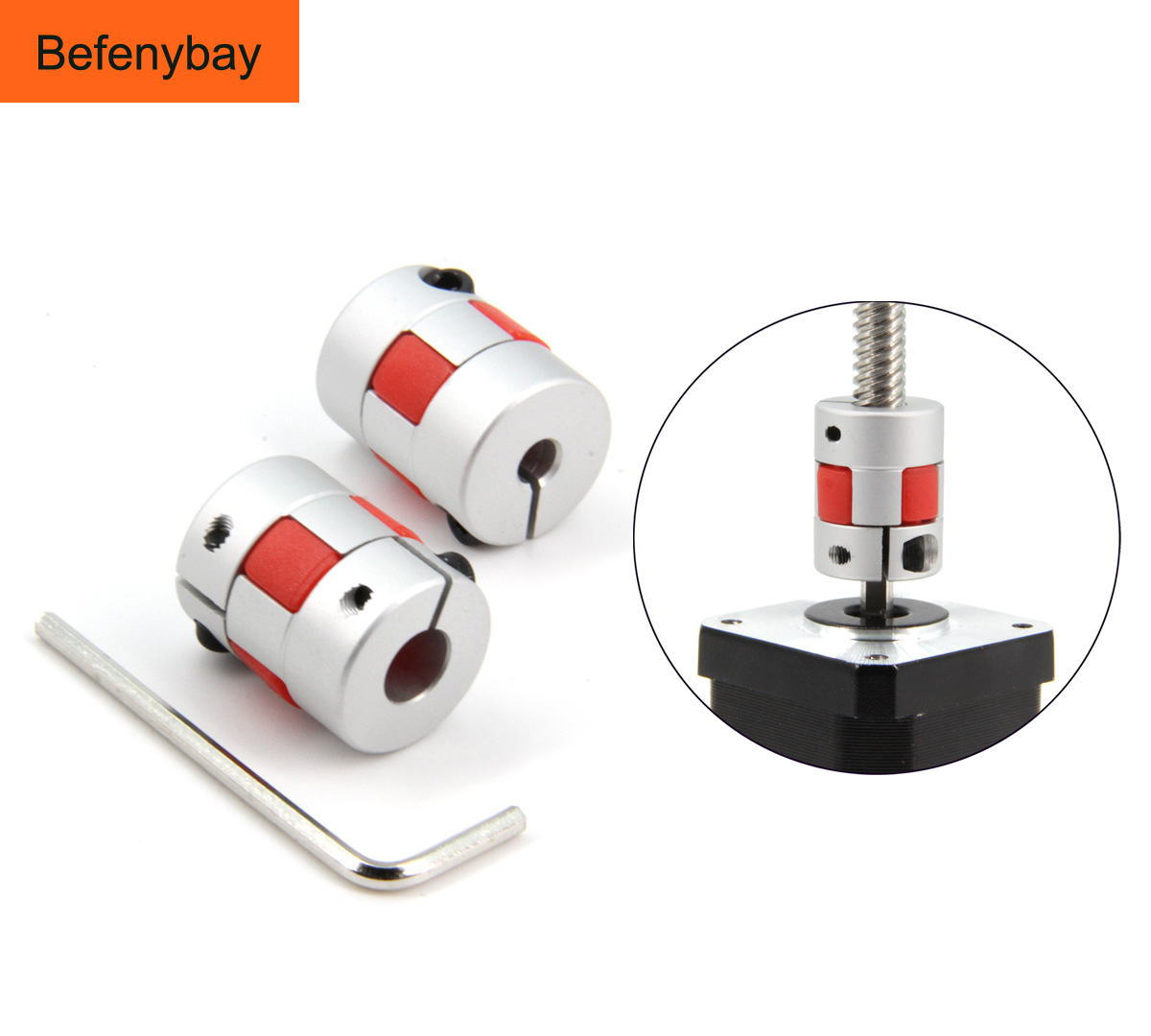 Coupling 8Mm - Befenybay CNC Motor Connector Two Jaw