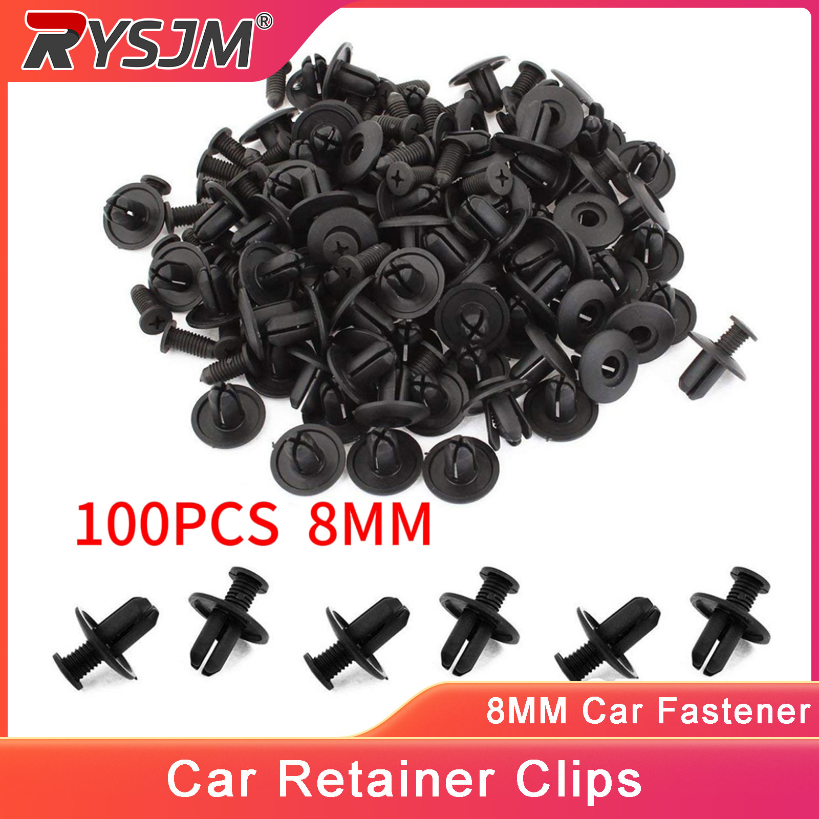 Lead Screw 8Mm - 8MM 100PCS Car Plastic Rivets Fasteners