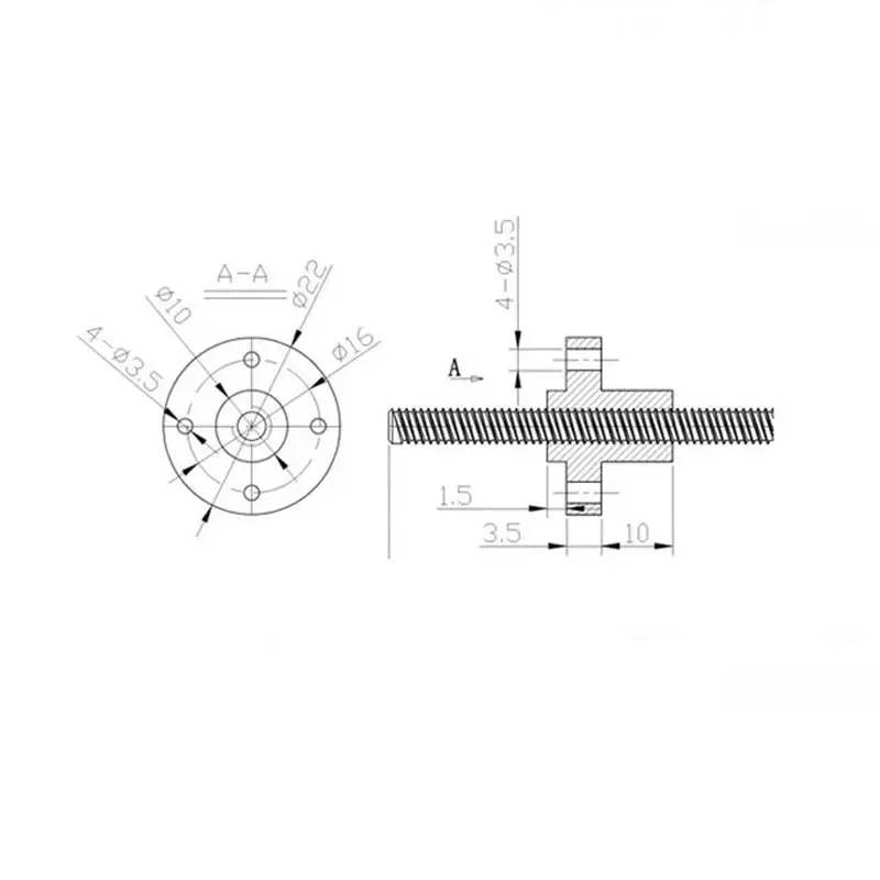 T8 lead screw Left-hand thread - đánh giá và giá Lead Screw 8Mm