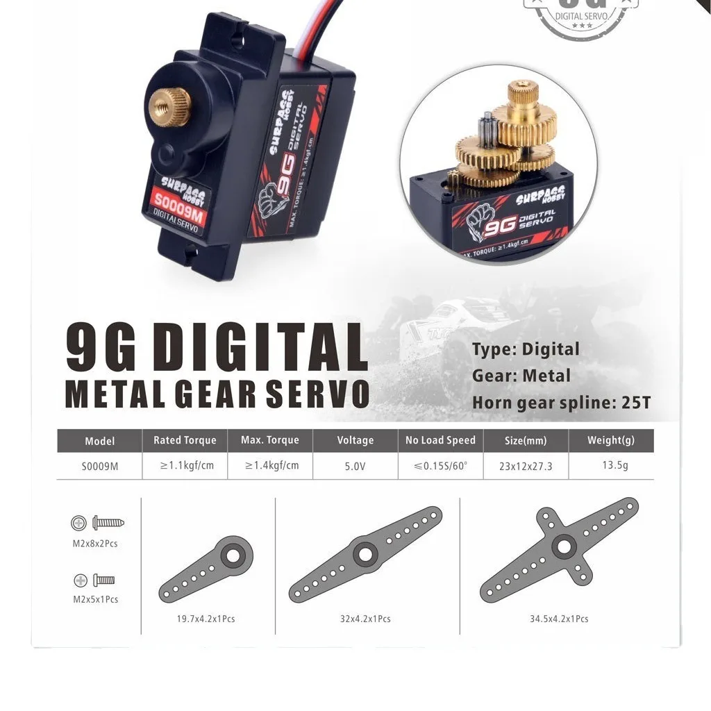 RC Digital Micro Servo 2g 3.7g - đánh giá và giá Servo 9G