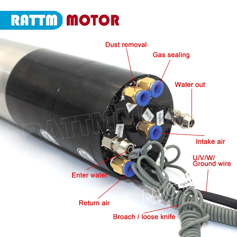 1.8KW 2.2KW ISO20 water cooled - đánh giá và giá Water Cooled Spindle