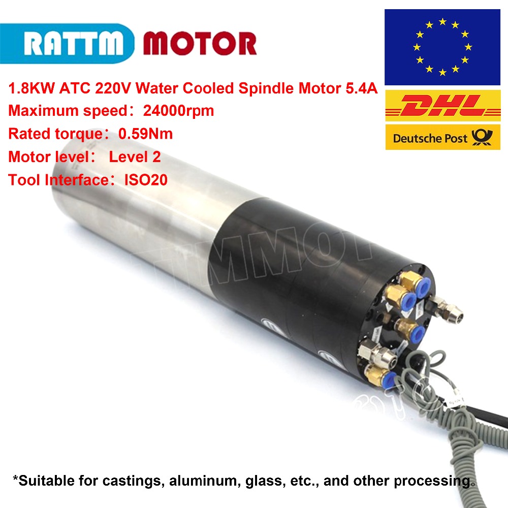 1.8KW 2.2KW ISO20 water cooled - đánh giá và giá Water Cooled Spindle