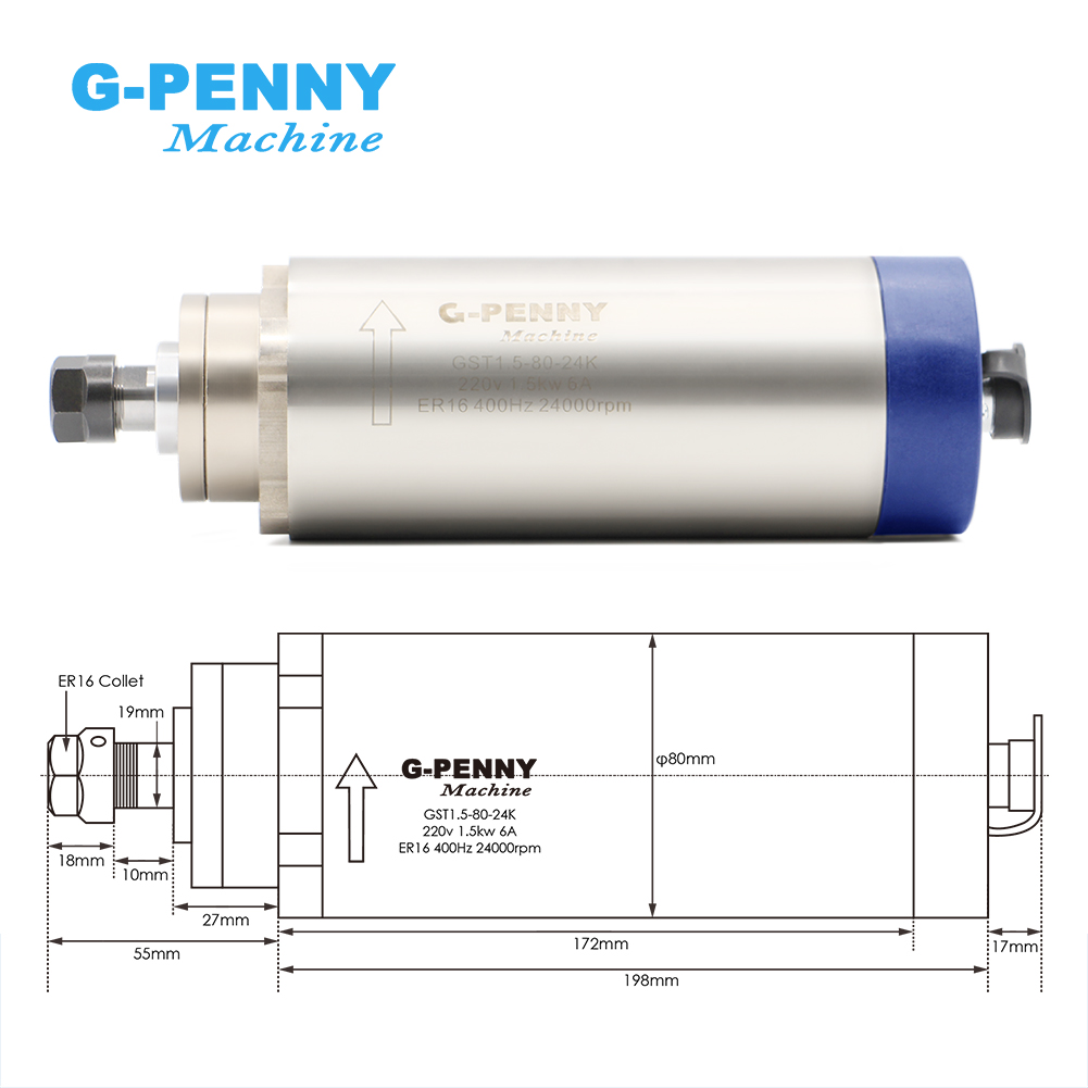 Customization Gpenny 1.5KW ER1 - đánh giá và giá Spindle Motor