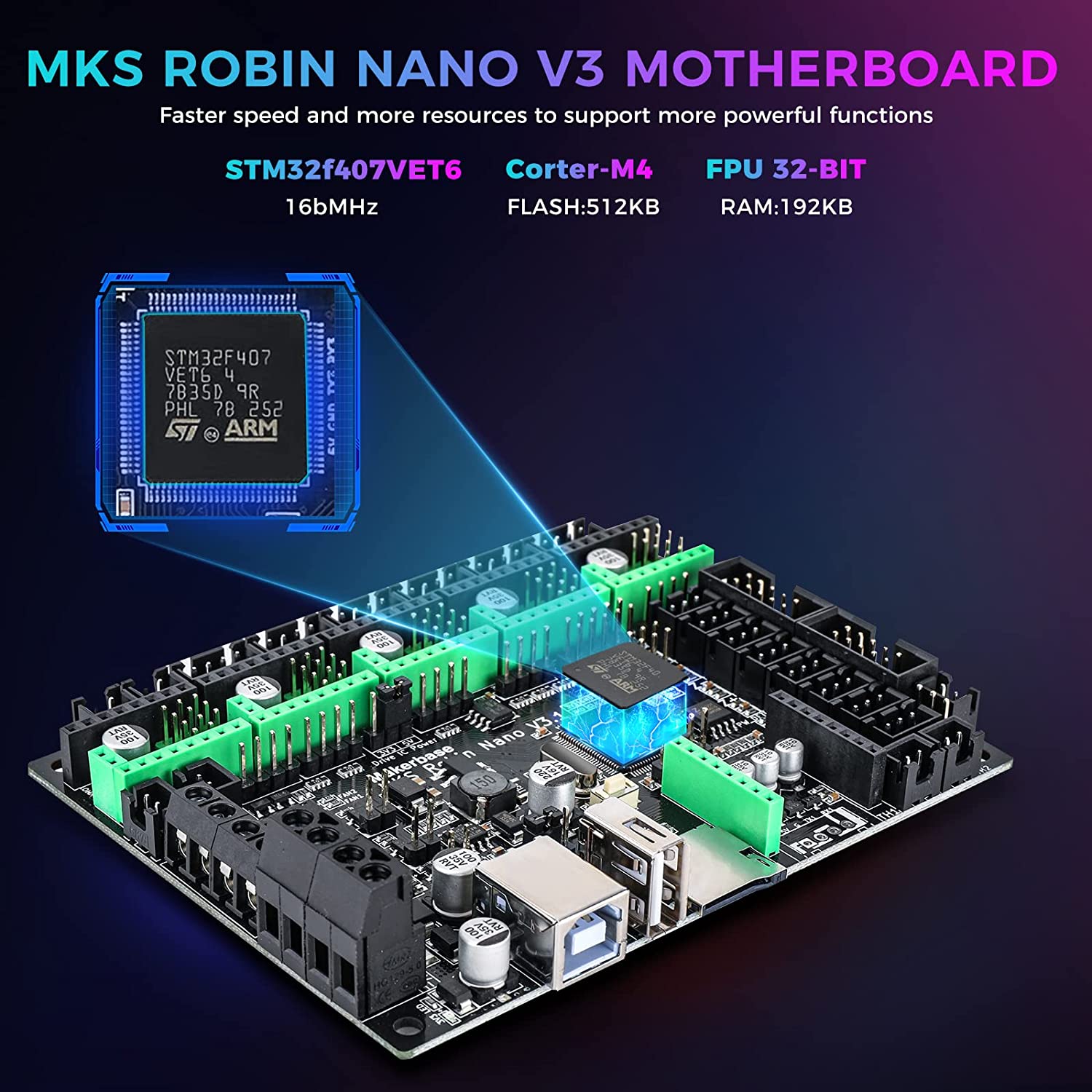 Makerbase MKS Robin Nano V3.1  - đánh giá và giá Lm8Uu Bearing