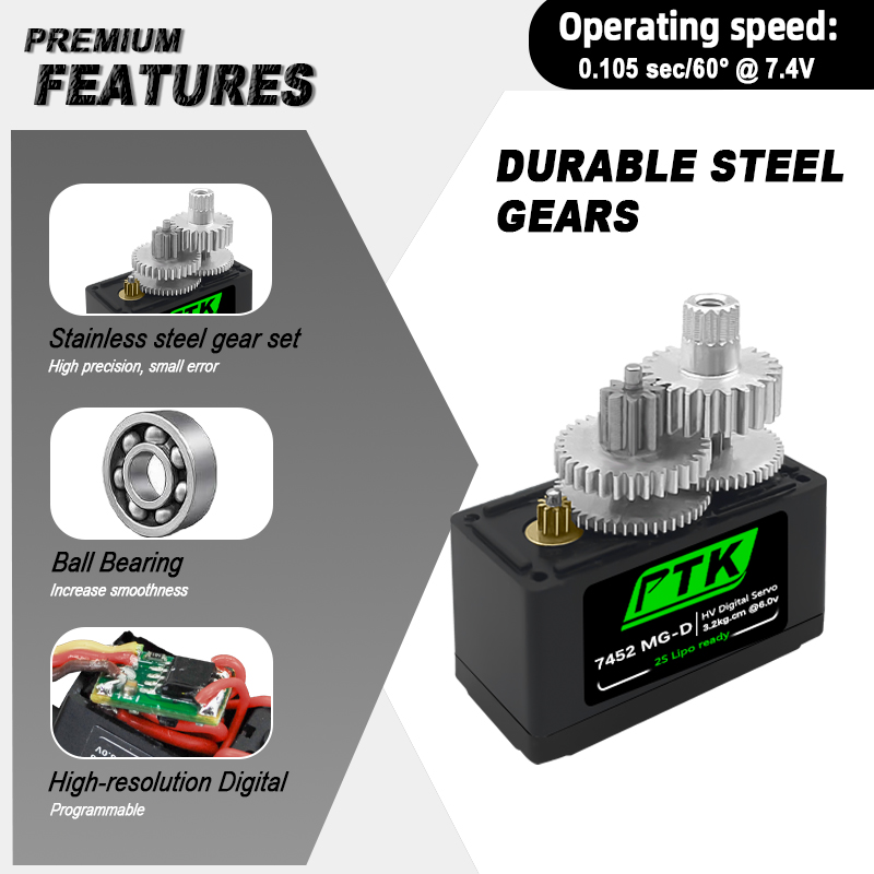 PTK 7452 MG-D 9g Digital Servo - đánh giá và giá Servo 9G