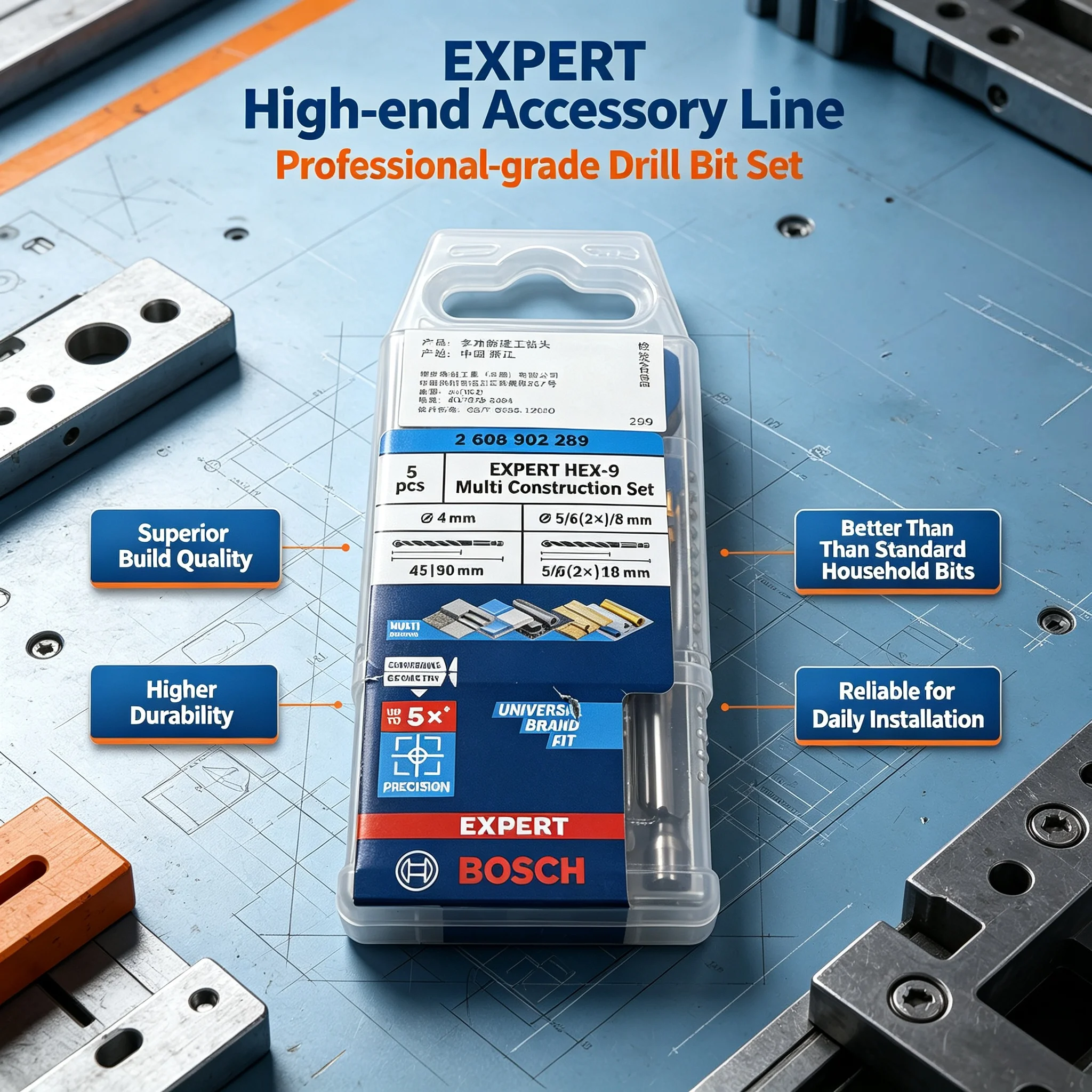 BOSCH 2608902289 EXPERT HEX-9  - đánh giá và giá Drill Bit Set
