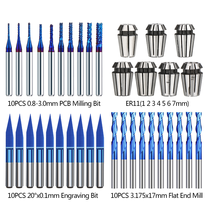 XCAN CNC Router Bit Cuối Cối X - đánh giá và giá End Mill Set
